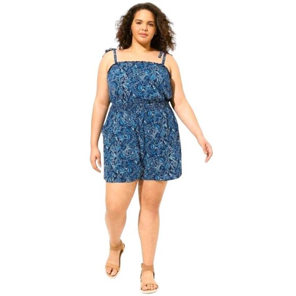 TORRID Plus Size Challis Floral Tie Strap Romper SIZE 3X - Picture 10 of 16